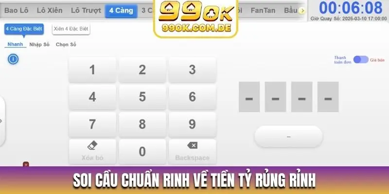 Soi cầu chuẩn rinh về tiền tỷ rủng rỉnh